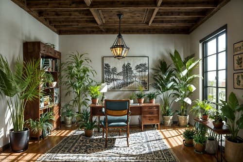 photo from pinterest of boho-chic-style interior designed (office interior) with office desks and cabinets and desk lamps and seating area with sofa and office chairs and lounge chairs and plants and computer desks. . . cinematic photo, highly detailed, cinematic lighting, ultra-detailed, ultrarealistic, photorealism, 8k. trending on pinterest. boho-chic interior design style. masterpiece, cinematic light, ultrarealistic+, photorealistic+, 8k, raw photo, realistic, sharp focus on eyes, (symmetrical eyes), (intact eyes), hyperrealistic, highest quality, best quality, , highly detailed, masterpiece, best quality, extremely detailed 8k wallpaper, masterpiece, best quality, ultra-detailed, best shadow, detailed background, detailed face, detailed eyes, high contrast, best illumination, detailed face, dulux, caustic, dynamic angle, detailed glow. dramatic lighting. highly detailed, insanely detailed hair, symmetrical, intricate details, professionally retouched, 8k high definition. strong bokeh. award winning photo.