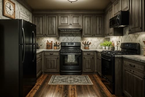 photo from pinterest of farmhouse-style interior designed (kitchen interior) with stove and refrigerator and sink and kitchen cabinets and worktops and plant and stove. . with . . cinematic photo, highly detailed, cinematic lighting, ultra-detailed, ultrarealistic, photorealism, 8k. trending on pinterest. farmhouse interior design style. masterpiece, cinematic light, ultrarealistic+, photorealistic+, 8k, raw photo, realistic, sharp focus on eyes, (symmetrical eyes), (intact eyes), hyperrealistic, highest quality, best quality, , highly detailed, masterpiece, best quality, extremely detailed 8k wallpaper, masterpiece, best quality, ultra-detailed, best shadow, detailed background, detailed face, detailed eyes, high contrast, best illumination, detailed face, dulux, caustic, dynamic angle, detailed glow. dramatic lighting. highly detailed, insanely detailed hair, symmetrical, intricate details, professionally retouched, 8k high definition. strong bokeh. award winning photo.