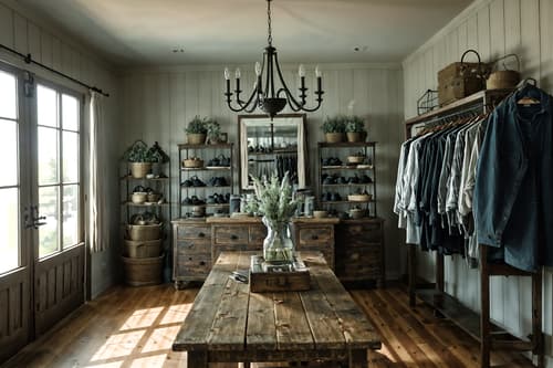 photo from pinterest of farmhouse-style interior designed (clothing store interior) . with . . cinematic photo, highly detailed, cinematic lighting, ultra-detailed, ultrarealistic, photorealism, 8k. trending on pinterest. farmhouse interior design style. masterpiece, cinematic light, ultrarealistic+, photorealistic+, 8k, raw photo, realistic, sharp focus on eyes, (symmetrical eyes), (intact eyes), hyperrealistic, highest quality, best quality, , highly detailed, masterpiece, best quality, extremely detailed 8k wallpaper, masterpiece, best quality, ultra-detailed, best shadow, detailed background, detailed face, detailed eyes, high contrast, best illumination, detailed face, dulux, caustic, dynamic angle, detailed glow. dramatic lighting. highly detailed, insanely detailed hair, symmetrical, intricate details, professionally retouched, 8k high definition. strong bokeh. award winning photo.