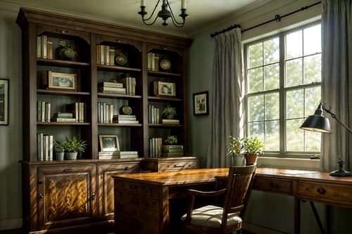 photo from pinterest of farmhouse-style interior designed (study room interior) with office chair and cabinets and lounge chair and bookshelves and desk lamp and plant and writing desk and office chair. . with . . cinematic photo, highly detailed, cinematic lighting, ultra-detailed, ultrarealistic, photorealism, 8k. trending on pinterest. farmhouse interior design style. masterpiece, cinematic light, ultrarealistic+, photorealistic+, 8k, raw photo, realistic, sharp focus on eyes, (symmetrical eyes), (intact eyes), hyperrealistic, highest quality, best quality, , highly detailed, masterpiece, best quality, extremely detailed 8k wallpaper, masterpiece, best quality, ultra-detailed, best shadow, detailed background, detailed face, detailed eyes, high contrast, best illumination, detailed face, dulux, caustic, dynamic angle, detailed glow. dramatic lighting. highly detailed, insanely detailed hair, symmetrical, intricate details, professionally retouched, 8k high definition. strong bokeh. award winning photo.