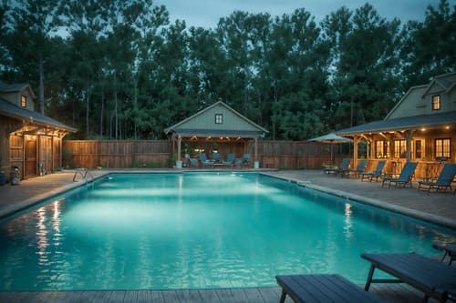 photo from pinterest of farmhouse-style designed (outdoor pool area ) with pool and pool lights and pool lounge chairs and pool. . with . . cinematic photo, highly detailed, cinematic lighting, ultra-detailed, ultrarealistic, photorealism, 8k. trending on pinterest. farmhouse design style. masterpiece, cinematic light, ultrarealistic+, photorealistic+, 8k, raw photo, realistic, sharp focus on eyes, (symmetrical eyes), (intact eyes), hyperrealistic, highest quality, best quality, , highly detailed, masterpiece, best quality, extremely detailed 8k wallpaper, masterpiece, best quality, ultra-detailed, best shadow, detailed background, detailed face, detailed eyes, high contrast, best illumination, detailed face, dulux, caustic, dynamic angle, detailed glow. dramatic lighting. highly detailed, insanely detailed hair, symmetrical, intricate details, professionally retouched, 8k high definition. strong bokeh. award winning photo.
