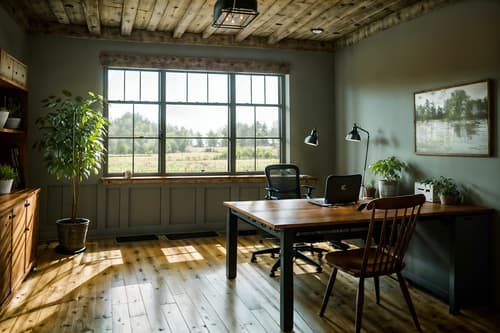 photo from pinterest of farmhouse-style interior designed (office interior) with windows and lounge chairs and plants and office chairs and computer desks and office desks and cabinets and desk lamps. . with . . cinematic photo, highly detailed, cinematic lighting, ultra-detailed, ultrarealistic, photorealism, 8k. trending on pinterest. farmhouse interior design style. masterpiece, cinematic light, ultrarealistic+, photorealistic+, 8k, raw photo, realistic, sharp focus on eyes, (symmetrical eyes), (intact eyes), hyperrealistic, highest quality, best quality, , highly detailed, masterpiece, best quality, extremely detailed 8k wallpaper, masterpiece, best quality, ultra-detailed, best shadow, detailed background, detailed face, detailed eyes, high contrast, best illumination, detailed face, dulux, caustic, dynamic angle, detailed glow. dramatic lighting. highly detailed, insanely detailed hair, symmetrical, intricate details, professionally retouched, 8k high definition. strong bokeh. award winning photo.