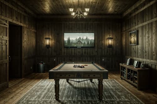 photo from pinterest of farmhouse-style interior designed (gaming room interior) . with . . cinematic photo, highly detailed, cinematic lighting, ultra-detailed, ultrarealistic, photorealism, 8k. trending on pinterest. farmhouse interior design style. masterpiece, cinematic light, ultrarealistic+, photorealistic+, 8k, raw photo, realistic, sharp focus on eyes, (symmetrical eyes), (intact eyes), hyperrealistic, highest quality, best quality, , highly detailed, masterpiece, best quality, extremely detailed 8k wallpaper, masterpiece, best quality, ultra-detailed, best shadow, detailed background, detailed face, detailed eyes, high contrast, best illumination, detailed face, dulux, caustic, dynamic angle, detailed glow. dramatic lighting. highly detailed, insanely detailed hair, symmetrical, intricate details, professionally retouched, 8k high definition. strong bokeh. award winning photo.