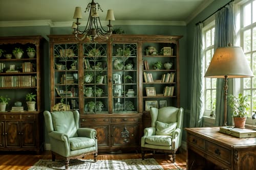 photo from pinterest of shabby chic-style interior designed (study room interior) with plant and bookshelves and lounge chair and desk lamp and writing desk and cabinets and office chair and plant. . . cinematic photo, highly detailed, cinematic lighting, ultra-detailed, ultrarealistic, photorealism, 8k. trending on pinterest. shabby chic interior design style. masterpiece, cinematic light, ultrarealistic+, photorealistic+, 8k, raw photo, realistic, sharp focus on eyes, (symmetrical eyes), (intact eyes), hyperrealistic, highest quality, best quality, , highly detailed, masterpiece, best quality, extremely detailed 8k wallpaper, masterpiece, best quality, ultra-detailed, best shadow, detailed background, detailed face, detailed eyes, high contrast, best illumination, detailed face, dulux, caustic, dynamic angle, detailed glow. dramatic lighting. highly detailed, insanely detailed hair, symmetrical, intricate details, professionally retouched, 8k high definition. strong bokeh. award winning photo.