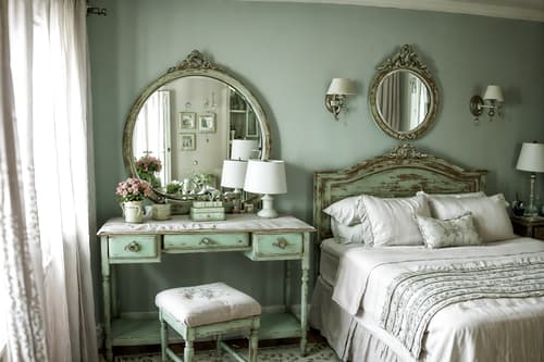 photo from pinterest of shabby chic-style interior designed (hotel room interior) with hotel bathroom and bed and mirror and night light and storage bench or ottoman and plant and bedside table or night stand and working desk with desk chair. . . cinematic photo, highly detailed, cinematic lighting, ultra-detailed, ultrarealistic, photorealism, 8k. trending on pinterest. shabby chic interior design style. masterpiece, cinematic light, ultrarealistic+, photorealistic+, 8k, raw photo, realistic, sharp focus on eyes, (symmetrical eyes), (intact eyes), hyperrealistic, highest quality, best quality, , highly detailed, masterpiece, best quality, extremely detailed 8k wallpaper, masterpiece, best quality, ultra-detailed, best shadow, detailed background, detailed face, detailed eyes, high contrast, best illumination, detailed face, dulux, caustic, dynamic angle, detailed glow. dramatic lighting. highly detailed, insanely detailed hair, symmetrical, intricate details, professionally retouched, 8k high definition. strong bokeh. award winning photo.
