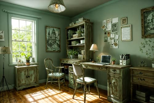 photo from pinterest of shabby chic-style interior designed (home office interior) with computer desk and office chair and plant and desk lamp and cabinets and computer desk. . . cinematic photo, highly detailed, cinematic lighting, ultra-detailed, ultrarealistic, photorealism, 8k. trending on pinterest. shabby chic interior design style. masterpiece, cinematic light, ultrarealistic+, photorealistic+, 8k, raw photo, realistic, sharp focus on eyes, (symmetrical eyes), (intact eyes), hyperrealistic, highest quality, best quality, , highly detailed, masterpiece, best quality, extremely detailed 8k wallpaper, masterpiece, best quality, ultra-detailed, best shadow, detailed background, detailed face, detailed eyes, high contrast, best illumination, detailed face, dulux, caustic, dynamic angle, detailed glow. dramatic lighting. highly detailed, insanely detailed hair, symmetrical, intricate details, professionally retouched, 8k high definition. strong bokeh. award winning photo.