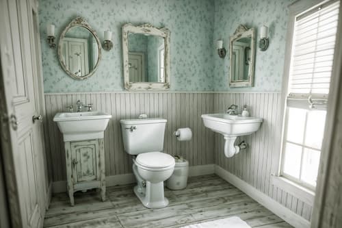 photo from pinterest of shabby chic-style interior designed (toilet interior) with toilet with toilet seat up and toilet paper hanger and sink with tap and toilet with toilet seat up. . . cinematic photo, highly detailed, cinematic lighting, ultra-detailed, ultrarealistic, photorealism, 8k. trending on pinterest. shabby chic interior design style. masterpiece, cinematic light, ultrarealistic+, photorealistic+, 8k, raw photo, realistic, sharp focus on eyes, (symmetrical eyes), (intact eyes), hyperrealistic, highest quality, best quality, , highly detailed, masterpiece, best quality, extremely detailed 8k wallpaper, masterpiece, best quality, ultra-detailed, best shadow, detailed background, detailed face, detailed eyes, high contrast, best illumination, detailed face, dulux, caustic, dynamic angle, detailed glow. dramatic lighting. highly detailed, insanely detailed hair, symmetrical, intricate details, professionally retouched, 8k high definition. strong bokeh. award winning photo.
