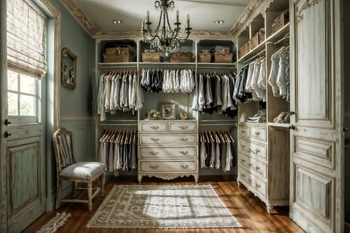 photo from pinterest of shabby chic-style interior designed (walk in closet interior) . . cinematic photo, highly detailed, cinematic lighting, ultra-detailed, ultrarealistic, photorealism, 8k. trending on pinterest. shabby chic interior design style. masterpiece, cinematic light, ultrarealistic+, photorealistic+, 8k, raw photo, realistic, sharp focus on eyes, (symmetrical eyes), (intact eyes), hyperrealistic, highest quality, best quality, , highly detailed, masterpiece, best quality, extremely detailed 8k wallpaper, masterpiece, best quality, ultra-detailed, best shadow, detailed background, detailed face, detailed eyes, high contrast, best illumination, detailed face, dulux, caustic, dynamic angle, detailed glow. dramatic lighting. highly detailed, insanely detailed hair, symmetrical, intricate details, professionally retouched, 8k high definition. strong bokeh. award winning photo.