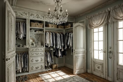 photo from pinterest of shabby chic-style interior designed (walk in closet interior) . . cinematic photo, highly detailed, cinematic lighting, ultra-detailed, ultrarealistic, photorealism, 8k. trending on pinterest. shabby chic interior design style. masterpiece, cinematic light, ultrarealistic+, photorealistic+, 8k, raw photo, realistic, sharp focus on eyes, (symmetrical eyes), (intact eyes), hyperrealistic, highest quality, best quality, , highly detailed, masterpiece, best quality, extremely detailed 8k wallpaper, masterpiece, best quality, ultra-detailed, best shadow, detailed background, detailed face, detailed eyes, high contrast, best illumination, detailed face, dulux, caustic, dynamic angle, detailed glow. dramatic lighting. highly detailed, insanely detailed hair, symmetrical, intricate details, professionally retouched, 8k high definition. strong bokeh. award winning photo.