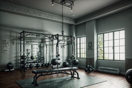 photo from pinterest of shabby chic-style interior designed (fitness gym interior) with dumbbell stand and bench press and exercise bicycle and squat rack and crosstrainer and dumbbell stand. . . cinematic photo, highly detailed, cinematic lighting, ultra-detailed, ultrarealistic, photorealism, 8k. trending on pinterest. shabby chic interior design style. masterpiece, cinematic light, ultrarealistic+, photorealistic+, 8k, raw photo, realistic, sharp focus on eyes, (symmetrical eyes), (intact eyes), hyperrealistic, highest quality, best quality, , highly detailed, masterpiece, best quality, extremely detailed 8k wallpaper, masterpiece, best quality, ultra-detailed, best shadow, detailed background, detailed face, detailed eyes, high contrast, best illumination, detailed face, dulux, caustic, dynamic angle, detailed glow. dramatic lighting. highly detailed, insanely detailed hair, symmetrical, intricate details, professionally retouched, 8k high definition. strong bokeh. award winning photo.