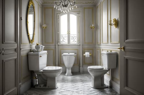 photo from pinterest of parisian-style interior designed (toilet interior) with toilet with toilet seat up and toilet paper hanger and sink with tap and toilet with toilet seat up. . . cinematic photo, highly detailed, cinematic lighting, ultra-detailed, ultrarealistic, photorealism, 8k. trending on pinterest. parisian interior design style. masterpiece, cinematic light, ultrarealistic+, photorealistic+, 8k, raw photo, realistic, sharp focus on eyes, (symmetrical eyes), (intact eyes), hyperrealistic, highest quality, best quality, , highly detailed, masterpiece, best quality, extremely detailed 8k wallpaper, masterpiece, best quality, ultra-detailed, best shadow, detailed background, detailed face, detailed eyes, high contrast, best illumination, detailed face, dulux, caustic, dynamic angle, detailed glow. dramatic lighting. highly detailed, insanely detailed hair, symmetrical, intricate details, professionally retouched, 8k high definition. strong bokeh. award winning photo.