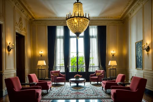 photo from pinterest of parisian-style interior designed (hotel lobby interior) with furniture and lounge chairs and sofas and rug and hanging lamps and plant and check in desk and coffee tables. . . cinematic photo, highly detailed, cinematic lighting, ultra-detailed, ultrarealistic, photorealism, 8k. trending on pinterest. parisian interior design style. masterpiece, cinematic light, ultrarealistic+, photorealistic+, 8k, raw photo, realistic, sharp focus on eyes, (symmetrical eyes), (intact eyes), hyperrealistic, highest quality, best quality, , highly detailed, masterpiece, best quality, extremely detailed 8k wallpaper, masterpiece, best quality, ultra-detailed, best shadow, detailed background, detailed face, detailed eyes, high contrast, best illumination, detailed face, dulux, caustic, dynamic angle, detailed glow. dramatic lighting. highly detailed, insanely detailed hair, symmetrical, intricate details, professionally retouched, 8k high definition. strong bokeh. award winning photo.