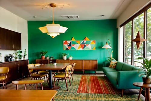 photo from pinterest of midcentury modern-style interior designed (coffee shop interior) . with vibrant colors and natural and manmade materials and mid century modern mobile chandelier and graphic shapes and integrating indoor and outdoor motifs and minimalist and muted tones and organic and geometric shapes. . cinematic photo, highly detailed, cinematic lighting, ultra-detailed, ultrarealistic, photorealism, 8k. trending on pinterest. midcentury modern interior design style. masterpiece, cinematic light, ultrarealistic+, photorealistic+, 8k, raw photo, realistic, sharp focus on eyes, (symmetrical eyes), (intact eyes), hyperrealistic, highest quality, best quality, , highly detailed, masterpiece, best quality, extremely detailed 8k wallpaper, masterpiece, best quality, ultra-detailed, best shadow, detailed background, detailed face, detailed eyes, high contrast, best illumination, detailed face, dulux, caustic, dynamic angle, detailed glow. dramatic lighting. highly detailed, insanely detailed hair, symmetrical, intricate details, professionally retouched, 8k high definition. strong bokeh. award winning photo.