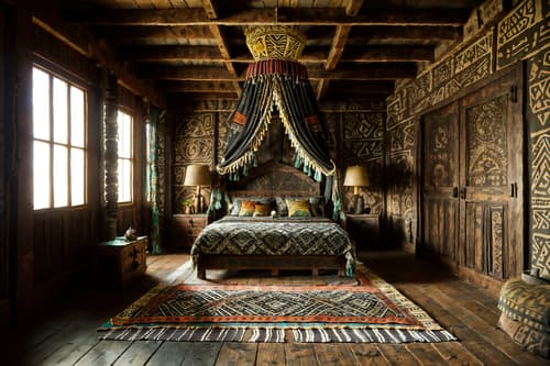 photo from pinterest of tribal-style interior designed (attic interior) . with sculptures and artworks and tribal revival and exuberant splashes of colour and animal prints and smooth worn timbers and hand dyed batik fabrics and animal furslinen and desert colours. . cinematic photo, highly detailed, cinematic lighting, ultra-detailed, ultrarealistic, photorealism, 8k. trending on pinterest. tribal interior design style. masterpiece, cinematic light, ultrarealistic+, photorealistic+, 8k, raw photo, realistic, sharp focus on eyes, (symmetrical eyes), (intact eyes), hyperrealistic, highest quality, best quality, , highly detailed, masterpiece, best quality, extremely detailed 8k wallpaper, masterpiece, best quality, ultra-detailed, best shadow, detailed background, detailed face, detailed eyes, high contrast, best illumination, detailed face, dulux, caustic, dynamic angle, detailed glow. dramatic lighting. highly detailed, insanely detailed hair, symmetrical, intricate details, professionally retouched, 8k high definition. strong bokeh. award winning photo.