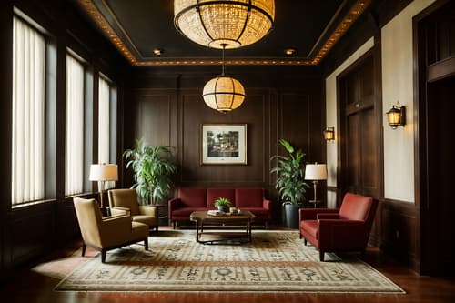 photo from pinterest of vintage-style interior designed (hotel lobby interior) with lounge chairs and rug and check in desk and coffee tables and hanging lamps and sofas and plant and furniture. . with . . cinematic photo, highly detailed, cinematic lighting, ultra-detailed, ultrarealistic, photorealism, 8k. trending on pinterest. vintage interior design style. masterpiece, cinematic light, ultrarealistic+, photorealistic+, 8k, raw photo, realistic, sharp focus on eyes, (symmetrical eyes), (intact eyes), hyperrealistic, highest quality, best quality, , highly detailed, masterpiece, best quality, extremely detailed 8k wallpaper, masterpiece, best quality, ultra-detailed, best shadow, detailed background, detailed face, detailed eyes, high contrast, best illumination, detailed face, dulux, caustic, dynamic angle, detailed glow. dramatic lighting. highly detailed, insanely detailed hair, symmetrical, intricate details, professionally retouched, 8k high definition. strong bokeh. award winning photo.