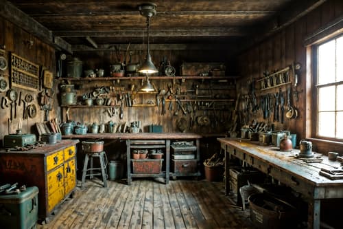 photo from pinterest of vintage-style interior designed (workshop interior) with messy and wooden workbench and tool wall and messy. . with . . cinematic photo, highly detailed, cinematic lighting, ultra-detailed, ultrarealistic, photorealism, 8k. trending on pinterest. vintage interior design style. masterpiece, cinematic light, ultrarealistic+, photorealistic+, 8k, raw photo, realistic, sharp focus on eyes, (symmetrical eyes), (intact eyes), hyperrealistic, highest quality, best quality, , highly detailed, masterpiece, best quality, extremely detailed 8k wallpaper, masterpiece, best quality, ultra-detailed, best shadow, detailed background, detailed face, detailed eyes, high contrast, best illumination, detailed face, dulux, caustic, dynamic angle, detailed glow. dramatic lighting. highly detailed, insanely detailed hair, symmetrical, intricate details, professionally retouched, 8k high definition. strong bokeh. award winning photo.