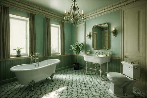 photo from pinterest of vintage-style interior designed (hotel bathroom interior) with bathtub and toilet seat and plant and shower and bathroom cabinet and bath rail and bathroom sink with faucet and waste basket. . with . . cinematic photo, highly detailed, cinematic lighting, ultra-detailed, ultrarealistic, photorealism, 8k. trending on pinterest. vintage interior design style. masterpiece, cinematic light, ultrarealistic+, photorealistic+, 8k, raw photo, realistic, sharp focus on eyes, (symmetrical eyes), (intact eyes), hyperrealistic, highest quality, best quality, , highly detailed, masterpiece, best quality, extremely detailed 8k wallpaper, masterpiece, best quality, ultra-detailed, best shadow, detailed background, detailed face, detailed eyes, high contrast, best illumination, detailed face, dulux, caustic, dynamic angle, detailed glow. dramatic lighting. highly detailed, insanely detailed hair, symmetrical, intricate details, professionally retouched, 8k high definition. strong bokeh. award winning photo.
