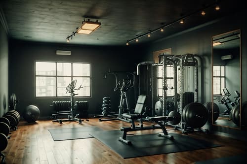 photo from pinterest of vintage-style interior designed (fitness gym interior) with dumbbell stand and exercise bicycle and squat rack and bench press and crosstrainer and dumbbell stand. . with . . cinematic photo, highly detailed, cinematic lighting, ultra-detailed, ultrarealistic, photorealism, 8k. trending on pinterest. vintage interior design style. masterpiece, cinematic light, ultrarealistic+, photorealistic+, 8k, raw photo, realistic, sharp focus on eyes, (symmetrical eyes), (intact eyes), hyperrealistic, highest quality, best quality, , highly detailed, masterpiece, best quality, extremely detailed 8k wallpaper, masterpiece, best quality, ultra-detailed, best shadow, detailed background, detailed face, detailed eyes, high contrast, best illumination, detailed face, dulux, caustic, dynamic angle, detailed glow. dramatic lighting. highly detailed, insanely detailed hair, symmetrical, intricate details, professionally retouched, 8k high definition. strong bokeh. award winning photo.