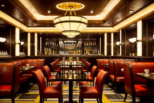 photo from pinterest of art deco-style interior designed (restaurant interior) with restaurant bar and restaurant dining tables and restaurant chairs and restaurant decor and restaurant bar. . with exuberant shapes and geometric shapes and bright and cheerful colors and abstract patterns and smooth lines and angular shapes and bold geometry and luxury. . cinematic photo, highly detailed, cinematic lighting, ultra-detailed, ultrarealistic, photorealism, 8k. trending on pinterest. art deco interior design style. masterpiece, cinematic light, ultrarealistic+, photorealistic+, 8k, raw photo, realistic, sharp focus on eyes, (symmetrical eyes), (intact eyes), hyperrealistic, highest quality, best quality, , highly detailed, masterpiece, best quality, extremely detailed 8k wallpaper, masterpiece, best quality, ultra-detailed, best shadow, detailed background, detailed face, detailed eyes, high contrast, best illumination, detailed face, dulux, caustic, dynamic angle, detailed glow. dramatic lighting. highly detailed, insanely detailed hair, symmetrical, intricate details, professionally retouched, 8k high definition. strong bokeh. award winning photo.