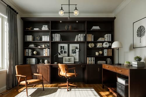 photo from pinterest of simple-style interior designed (study room interior) with bookshelves and desk lamp and office chair and plant and cabinets and lounge chair and writing desk and bookshelves. . . cinematic photo, highly detailed, cinematic lighting, ultra-detailed, ultrarealistic, photorealism, 8k. trending on pinterest. simple interior design style. masterpiece, cinematic light, ultrarealistic+, photorealistic+, 8k, raw photo, realistic, sharp focus on eyes, (symmetrical eyes), (intact eyes), hyperrealistic, highest quality, best quality, , highly detailed, masterpiece, best quality, extremely detailed 8k wallpaper, masterpiece, best quality, ultra-detailed, best shadow, detailed background, detailed face, detailed eyes, high contrast, best illumination, detailed face, dulux, caustic, dynamic angle, detailed glow. dramatic lighting. highly detailed, insanely detailed hair, symmetrical, intricate details, professionally retouched, 8k high definition. strong bokeh. award winning photo.
