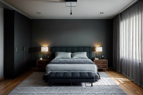 photo from pinterest of simple-style interior designed (bedroom interior) with mirror and bedside table or night stand and plant and accent chair and bed and night light and storage bench or ottoman and dresser closet. . . cinematic photo, highly detailed, cinematic lighting, ultra-detailed, ultrarealistic, photorealism, 8k. trending on pinterest. simple interior design style. masterpiece, cinematic light, ultrarealistic+, photorealistic+, 8k, raw photo, realistic, sharp focus on eyes, (symmetrical eyes), (intact eyes), hyperrealistic, highest quality, best quality, , highly detailed, masterpiece, best quality, extremely detailed 8k wallpaper, masterpiece, best quality, ultra-detailed, best shadow, detailed background, detailed face, detailed eyes, high contrast, best illumination, detailed face, dulux, caustic, dynamic angle, detailed glow. dramatic lighting. highly detailed, insanely detailed hair, symmetrical, intricate details, professionally retouched, 8k high definition. strong bokeh. award winning photo.