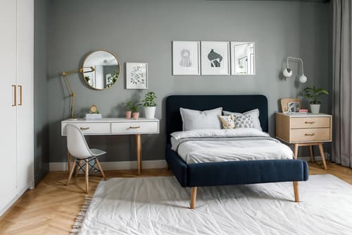 photo from pinterest of simple-style interior designed (kids room interior) with headboard and accent chair and mirror and bedside table or night stand and plant and kids desk and night light and bed. . . cinematic photo, highly detailed, cinematic lighting, ultra-detailed, ultrarealistic, photorealism, 8k. trending on pinterest. simple interior design style. masterpiece, cinematic light, ultrarealistic+, photorealistic+, 8k, raw photo, realistic, sharp focus on eyes, (symmetrical eyes), (intact eyes), hyperrealistic, highest quality, best quality, , highly detailed, masterpiece, best quality, extremely detailed 8k wallpaper, masterpiece, best quality, ultra-detailed, best shadow, detailed background, detailed face, detailed eyes, high contrast, best illumination, detailed face, dulux, caustic, dynamic angle, detailed glow. dramatic lighting. highly detailed, insanely detailed hair, symmetrical, intricate details, professionally retouched, 8k high definition. strong bokeh. award winning photo.