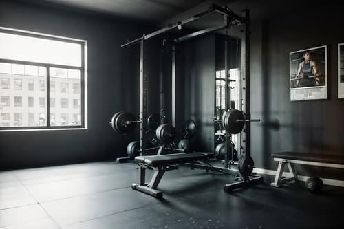 photo from pinterest of simple-style interior designed (fitness gym interior) with dumbbell stand and bench press and squat rack and crosstrainer and exercise bicycle and dumbbell stand. . . cinematic photo, highly detailed, cinematic lighting, ultra-detailed, ultrarealistic, photorealism, 8k. trending on pinterest. simple interior design style. masterpiece, cinematic light, ultrarealistic+, photorealistic+, 8k, raw photo, realistic, sharp focus on eyes, (symmetrical eyes), (intact eyes), hyperrealistic, highest quality, best quality, , highly detailed, masterpiece, best quality, extremely detailed 8k wallpaper, masterpiece, best quality, ultra-detailed, best shadow, detailed background, detailed face, detailed eyes, high contrast, best illumination, detailed face, dulux, caustic, dynamic angle, detailed glow. dramatic lighting. highly detailed, insanely detailed hair, symmetrical, intricate details, professionally retouched, 8k high definition. strong bokeh. award winning photo.