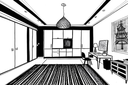 (hand-drawn monochrome black and white sketch line drawing)++ of sketch-style interior designed (kids room) apartment interior. a sketch of interior. with . . a sketch of interior. with night light and dresser closet and kids desk. trending on artstation. black and white line drawing sketch without colors. masterpiece, cinematic light, ultrarealistic+, photorealistic+, 8k, raw photo, realistic, sharp focus on eyes, (symmetrical eyes), (intact eyes), hyperrealistic, highest quality, best quality, , highly detailed, masterpiece, best quality, extremely detailed 8k wallpaper, masterpiece, best quality, ultra-detailed, best shadow, detailed background, detailed face, detailed eyes, high contrast, best illumination, detailed face, dulux, caustic, dynamic angle, detailed glow. dramatic lighting. highly detailed, insanely detailed hair, symmetrical, intricate details, professionally retouched, 8k high definition. strong bokeh. award winning photo.