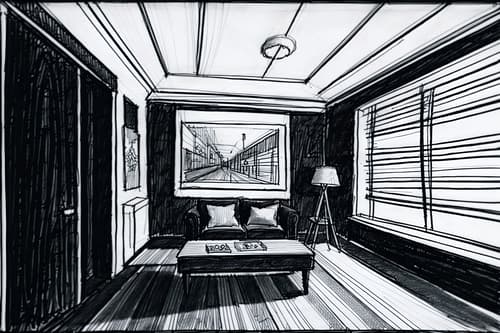 (hand-drawn monochrome black and white sketch line drawing)++ of sketch-style interior designed (gaming room) apartment interior. a sketch of interior. with . . a sketch of interior. trending on artstation. black and white line drawing sketch without colors. masterpiece, cinematic light, ultrarealistic+, photorealistic+, 8k, raw photo, realistic, sharp focus on eyes, (symmetrical eyes), (intact eyes), hyperrealistic, highest quality, best quality, , highly detailed, masterpiece, best quality, extremely detailed 8k wallpaper, masterpiece, best quality, ultra-detailed, best shadow, detailed background, detailed face, detailed eyes, high contrast, best illumination, detailed face, dulux, caustic, dynamic angle, detailed glow. dramatic lighting. highly detailed, insanely detailed hair, symmetrical, intricate details, professionally retouched, 8k high definition. strong bokeh. award winning photo.