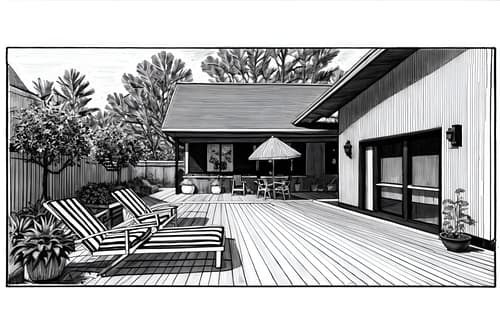 (hand-drawn monochrome black and white sketch line drawing)++ of sketch-style designed (outdoor patio) . a sketch of . with . . a sketch of . with barbeque or grill and deck with deck chairs and plant. trending on artstation. black and white line drawing sketch without colors. masterpiece, cinematic light, ultrarealistic+, photorealistic+, 8k, raw photo, realistic, sharp focus on eyes, (symmetrical eyes), (intact eyes), hyperrealistic, highest quality, best quality, , highly detailed, masterpiece, best quality, extremely detailed 8k wallpaper, masterpiece, best quality, ultra-detailed, best shadow, detailed background, detailed face, detailed eyes, high contrast, best illumination, detailed face, dulux, caustic, dynamic angle, detailed glow. dramatic lighting. highly detailed, insanely detailed hair, symmetrical, intricate details, professionally retouched, 8k high definition. strong bokeh. award winning photo.
