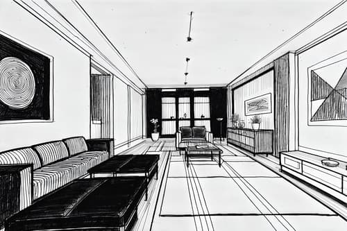 (hand-drawn monochrome black and white sketch line drawing)++ of sketch-style interior designed (exhibition space) apartment interior. a sketch of interior. with . . a sketch of interior. trending on artstation. black and white line drawing sketch without colors. masterpiece, cinematic light, ultrarealistic+, photorealistic+, 8k, raw photo, realistic, sharp focus on eyes, (symmetrical eyes), (intact eyes), hyperrealistic, highest quality, best quality, , highly detailed, masterpiece, best quality, extremely detailed 8k wallpaper, masterpiece, best quality, ultra-detailed, best shadow, detailed background, detailed face, detailed eyes, high contrast, best illumination, detailed face, dulux, caustic, dynamic angle, detailed glow. dramatic lighting. highly detailed, insanely detailed hair, symmetrical, intricate details, professionally retouched, 8k high definition. strong bokeh. award winning photo.