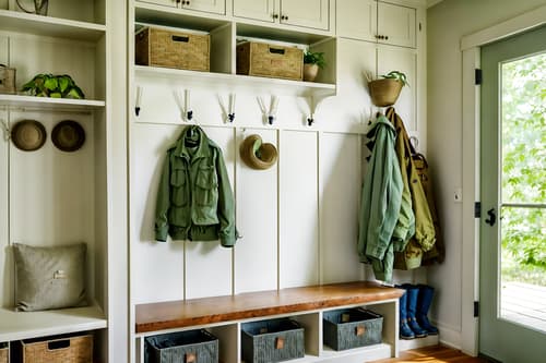 photo from pinterest of biophilic-style interior designed (mudroom interior) with cabinets and storage drawers and cubbies and shelves for shoes and high up storage and wall hooks for coats and a bench and storage baskets. . with environmental features and linen materials and images of animals and sunlight and features of the natural world and plants and calming style and natural patterns. . cinematic photo, highly detailed, cinematic lighting, ultra-detailed, ultrarealistic, photorealism, 8k. trending on pinterest. biophilic interior design style. masterpiece, cinematic light, ultrarealistic+, photorealistic+, 8k, raw photo, realistic, sharp focus on eyes, (symmetrical eyes), (intact eyes), hyperrealistic, highest quality, best quality, , highly detailed, masterpiece, best quality, extremely detailed 8k wallpaper, masterpiece, best quality, ultra-detailed, best shadow, detailed background, detailed face, detailed eyes, high contrast, best illumination, detailed face, dulux, caustic, dynamic angle, detailed glow. dramatic lighting. highly detailed, insanely detailed hair, symmetrical, intricate details, professionally retouched, 8k high definition. strong bokeh. award winning photo.