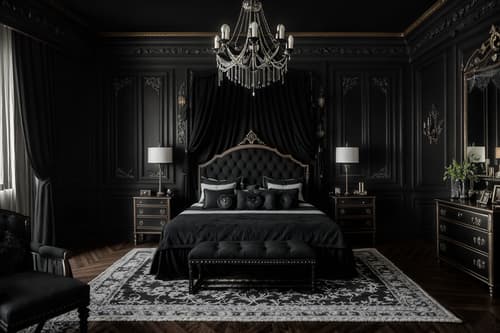 photo from pinterest of gothic-style interior designed (bedroom interior) with headboard and accent chair and mirror and bedside table or night stand and bed and plant and storage bench or ottoman and night light. . . cinematic photo, highly detailed, cinematic lighting, ultra-detailed, ultrarealistic, photorealism, 8k. trending on pinterest. gothic interior design style. masterpiece, cinematic light, ultrarealistic+, photorealistic+, 8k, raw photo, realistic, sharp focus on eyes, (symmetrical eyes), (intact eyes), hyperrealistic, highest quality, best quality, , highly detailed, masterpiece, best quality, extremely detailed 8k wallpaper, masterpiece, best quality, ultra-detailed, best shadow, detailed background, detailed face, detailed eyes, high contrast, best illumination, detailed face, dulux, caustic, dynamic angle, detailed glow. dramatic lighting. highly detailed, insanely detailed hair, symmetrical, intricate details, professionally retouched, 8k high definition. strong bokeh. award winning photo.