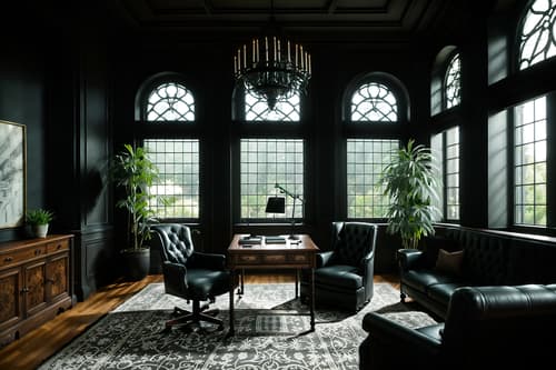 photo from pinterest of gothic-style interior designed (office interior) with office chairs and lounge chairs and windows and office desks and computer desks and desk lamps and seating area with sofa and plants. . . cinematic photo, highly detailed, cinematic lighting, ultra-detailed, ultrarealistic, photorealism, 8k. trending on pinterest. gothic interior design style. masterpiece, cinematic light, ultrarealistic+, photorealistic+, 8k, raw photo, realistic, sharp focus on eyes, (symmetrical eyes), (intact eyes), hyperrealistic, highest quality, best quality, , highly detailed, masterpiece, best quality, extremely detailed 8k wallpaper, masterpiece, best quality, ultra-detailed, best shadow, detailed background, detailed face, detailed eyes, high contrast, best illumination, detailed face, dulux, caustic, dynamic angle, detailed glow. dramatic lighting. highly detailed, insanely detailed hair, symmetrical, intricate details, professionally retouched, 8k high definition. strong bokeh. award winning photo.