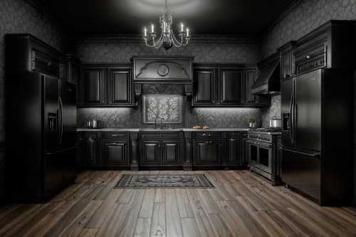 photo from pinterest of gothic-style interior designed (kitchen interior) with plant and refrigerator and sink and worktops and stove and kitchen cabinets and plant. . . cinematic photo, highly detailed, cinematic lighting, ultra-detailed, ultrarealistic, photorealism, 8k. trending on pinterest. gothic interior design style. masterpiece, cinematic light, ultrarealistic+, photorealistic+, 8k, raw photo, realistic, sharp focus on eyes, (symmetrical eyes), (intact eyes), hyperrealistic, highest quality, best quality, , highly detailed, masterpiece, best quality, extremely detailed 8k wallpaper, masterpiece, best quality, ultra-detailed, best shadow, detailed background, detailed face, detailed eyes, high contrast, best illumination, detailed face, dulux, caustic, dynamic angle, detailed glow. dramatic lighting. highly detailed, insanely detailed hair, symmetrical, intricate details, professionally retouched, 8k high definition. strong bokeh. award winning photo.