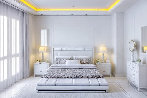 photo from pinterest of vaporwave-style interior designed (bedroom interior) with storage bench or ottoman and dresser closet and mirror and bedside table or night stand and bed and headboard and night light and plant. . with white square bathroom tiles and white square bathroom tiles and neon glow and white roman statues, white roman sculptures, white roman columns, white roman pillars in the center of the room, and purple lights and white square bathroom tiles and hanging plants and teal colors. . cinematic photo, highly detailed, cinematic lighting, ultra-detailed, ultrarealistic, photorealism, 8k. trending on pinterest. vaporwave interior design style. masterpiece, cinematic light, ultrarealistic+, photorealistic+, 8k, raw photo, realistic, sharp focus on eyes, (symmetrical eyes), (intact eyes), hyperrealistic, highest quality, best quality, , highly detailed, masterpiece, best quality, extremely detailed 8k wallpaper, masterpiece, best quality, ultra-detailed, best shadow, detailed background, detailed face, detailed eyes, high contrast, best illumination, detailed face, dulux, caustic, dynamic angle, detailed glow. dramatic lighting. highly detailed, insanely detailed hair, symmetrical, intricate details, professionally retouched, 8k high definition. strong bokeh. award winning photo.