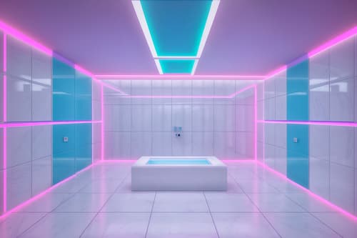 photo from pinterest of vaporwave-style interior designed (exhibition space interior) . with purple lights and white square bathroom tiles and neon glow and white square bathroom tiles and baby blue and white square bathroom tiles and bright pink and washed out colors. . cinematic photo, highly detailed, cinematic lighting, ultra-detailed, ultrarealistic, photorealism, 8k. trending on pinterest. vaporwave interior design style. masterpiece, cinematic light, ultrarealistic+, photorealistic+, 8k, raw photo, realistic, sharp focus on eyes, (symmetrical eyes), (intact eyes), hyperrealistic, highest quality, best quality, , highly detailed, masterpiece, best quality, extremely detailed 8k wallpaper, masterpiece, best quality, ultra-detailed, best shadow, detailed background, detailed face, detailed eyes, high contrast, best illumination, detailed face, dulux, caustic, dynamic angle, detailed glow. dramatic lighting. highly detailed, insanely detailed hair, symmetrical, intricate details, professionally retouched, 8k high definition. strong bokeh. award winning photo.