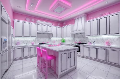 photo from pinterest of vaporwave-style interior designed (kitchen interior) with kitchen cabinets and plant and sink and refrigerator and stove and worktops and kitchen cabinets. . with neon glow and purple lights and bright pink and neon glow and white roman statues, white roman sculptures, white roman columns, white roman pillars in the center of the room, and washed out colors and white square bathroom tiles and palm trees. . cinematic photo, highly detailed, cinematic lighting, ultra-detailed, ultrarealistic, photorealism, 8k. trending on pinterest. vaporwave interior design style. masterpiece, cinematic light, ultrarealistic+, photorealistic+, 8k, raw photo, realistic, sharp focus on eyes, (symmetrical eyes), (intact eyes), hyperrealistic, highest quality, best quality, , highly detailed, masterpiece, best quality, extremely detailed 8k wallpaper, masterpiece, best quality, ultra-detailed, best shadow, detailed background, detailed face, detailed eyes, high contrast, best illumination, detailed face, dulux, caustic, dynamic angle, detailed glow. dramatic lighting. highly detailed, insanely detailed hair, symmetrical, intricate details, professionally retouched, 8k high definition. strong bokeh. award winning photo.