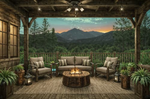 photo from pinterest of rustic-style designed (outdoor patio ) with plant and deck with deck chairs and patio couch with pillows and barbeque or grill and grass and plant. . with . . cinematic photo, highly detailed, cinematic lighting, ultra-detailed, ultrarealistic, photorealism, 8k. trending on pinterest. rustic design style. masterpiece, cinematic light, ultrarealistic+, photorealistic+, 8k, raw photo, realistic, sharp focus on eyes, (symmetrical eyes), (intact eyes), hyperrealistic, highest quality, best quality, , highly detailed, masterpiece, best quality, extremely detailed 8k wallpaper, masterpiece, best quality, ultra-detailed, best shadow, detailed background, detailed face, detailed eyes, high contrast, best illumination, detailed face, dulux, caustic, dynamic angle, detailed glow. dramatic lighting. highly detailed, insanely detailed hair, symmetrical, intricate details, professionally retouched, 8k high definition. strong bokeh. award winning photo.
