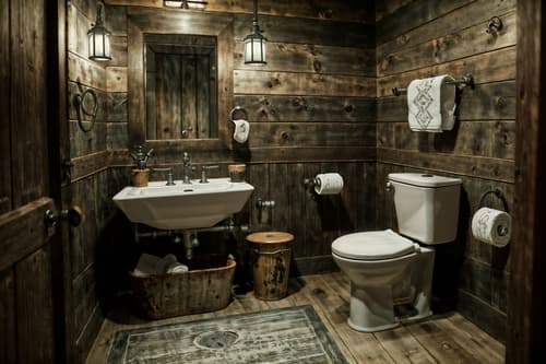 photo from pinterest of rustic-style interior designed (toilet interior) with sink with tap and toilet with toilet seat up and toilet paper hanger and sink with tap. . with . . cinematic photo, highly detailed, cinematic lighting, ultra-detailed, ultrarealistic, photorealism, 8k. trending on pinterest. rustic interior design style. masterpiece, cinematic light, ultrarealistic+, photorealistic+, 8k, raw photo, realistic, sharp focus on eyes, (symmetrical eyes), (intact eyes), hyperrealistic, highest quality, best quality, , highly detailed, masterpiece, best quality, extremely detailed 8k wallpaper, masterpiece, best quality, ultra-detailed, best shadow, detailed background, detailed face, detailed eyes, high contrast, best illumination, detailed face, dulux, caustic, dynamic angle, detailed glow. dramatic lighting. highly detailed, insanely detailed hair, symmetrical, intricate details, professionally retouched, 8k high definition. strong bokeh. award winning photo.