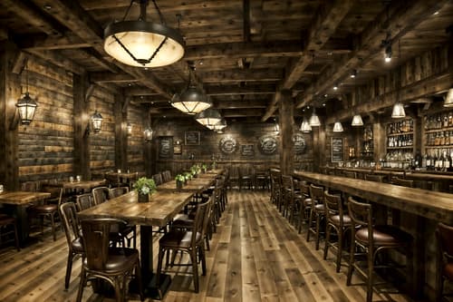 photo from pinterest of rustic-style interior designed (restaurant interior) with restaurant decor and restaurant bar and restaurant chairs and restaurant dining tables and restaurant decor. . with . . cinematic photo, highly detailed, cinematic lighting, ultra-detailed, ultrarealistic, photorealism, 8k. trending on pinterest. rustic interior design style. masterpiece, cinematic light, ultrarealistic+, photorealistic+, 8k, raw photo, realistic, sharp focus on eyes, (symmetrical eyes), (intact eyes), hyperrealistic, highest quality, best quality, , highly detailed, masterpiece, best quality, extremely detailed 8k wallpaper, masterpiece, best quality, ultra-detailed, best shadow, detailed background, detailed face, detailed eyes, high contrast, best illumination, detailed face, dulux, caustic, dynamic angle, detailed glow. dramatic lighting. highly detailed, insanely detailed hair, symmetrical, intricate details, professionally retouched, 8k high definition. strong bokeh. award winning photo.