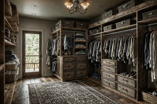 photo from pinterest of rustic-style interior designed (walk in closet interior) . with . . cinematic photo, highly detailed, cinematic lighting, ultra-detailed, ultrarealistic, photorealism, 8k. trending on pinterest. rustic interior design style. masterpiece, cinematic light, ultrarealistic+, photorealistic+, 8k, raw photo, realistic, sharp focus on eyes, (symmetrical eyes), (intact eyes), hyperrealistic, highest quality, best quality, , highly detailed, masterpiece, best quality, extremely detailed 8k wallpaper, masterpiece, best quality, ultra-detailed, best shadow, detailed background, detailed face, detailed eyes, high contrast, best illumination, detailed face, dulux, caustic, dynamic angle, detailed glow. dramatic lighting. highly detailed, insanely detailed hair, symmetrical, intricate details, professionally retouched, 8k high definition. strong bokeh. award winning photo.