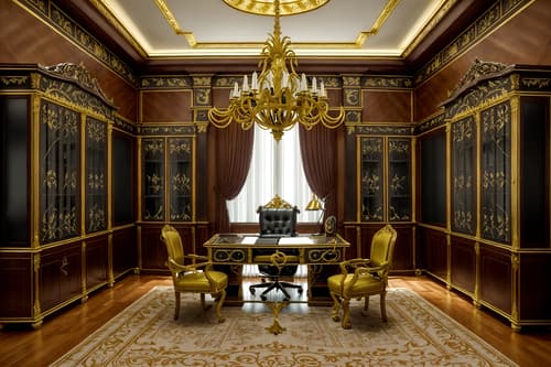 photo from pinterest of baroque-style interior designed (home office interior) with plant and desk lamp and computer desk and cabinets and office chair and plant. . with pedestal feet and opulent and colossal furniture and heavy moldings and dynamism and tension and movement and elaborate ornamentation and twisted columns. . cinematic photo, highly detailed, cinematic lighting, ultra-detailed, ultrarealistic, photorealism, 8k. trending on pinterest. baroque interior design style. masterpiece, cinematic light, ultrarealistic+, photorealistic+, 8k, raw photo, realistic, sharp focus on eyes, (symmetrical eyes), (intact eyes), hyperrealistic, highest quality, best quality, , highly detailed, masterpiece, best quality, extremely detailed 8k wallpaper, masterpiece, best quality, ultra-detailed, best shadow, detailed background, detailed face, detailed eyes, high contrast, best illumination, detailed face, dulux, caustic, dynamic angle, detailed glow. dramatic lighting. highly detailed, insanely detailed hair, symmetrical, intricate details, professionally retouched, 8k high definition. strong bokeh. award winning photo.