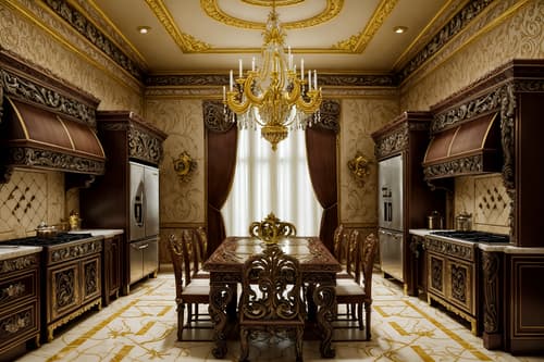 photo from pinterest of baroque-style interior designed (kitchen interior) with refrigerator and stove and kitchen cabinets and sink and plant and worktops and refrigerator. . with opulent and colossal furniture and twisted columns and dynamism and movement and sensuous richness and intricate carvings and ornaments and tension and pedestal feet. . cinematic photo, highly detailed, cinematic lighting, ultra-detailed, ultrarealistic, photorealism, 8k. trending on pinterest. baroque interior design style. masterpiece, cinematic light, ultrarealistic+, photorealistic+, 8k, raw photo, realistic, sharp focus on eyes, (symmetrical eyes), (intact eyes), hyperrealistic, highest quality, best quality, , highly detailed, masterpiece, best quality, extremely detailed 8k wallpaper, masterpiece, best quality, ultra-detailed, best shadow, detailed background, detailed face, detailed eyes, high contrast, best illumination, detailed face, dulux, caustic, dynamic angle, detailed glow. dramatic lighting. highly detailed, insanely detailed hair, symmetrical, intricate details, professionally retouched, 8k high definition. strong bokeh. award winning photo.