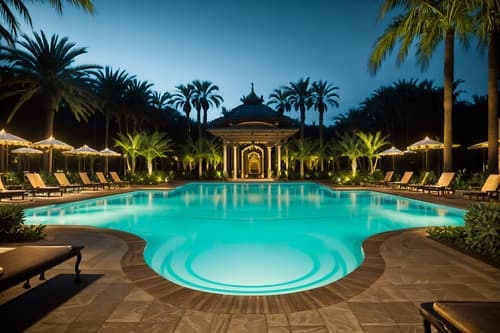 photo from pinterest of baroque-style designed (outdoor pool area ) with pool and pool lights and pool lounge chairs and pool. . with expensive and plush flooring and dynamism and tension and emotional exuberance and sensuous richness and opulent and colossal furniture and movement and crystal and glass accents. . cinematic photo, highly detailed, cinematic lighting, ultra-detailed, ultrarealistic, photorealism, 8k. trending on pinterest. baroque design style. masterpiece, cinematic light, ultrarealistic+, photorealistic+, 8k, raw photo, realistic, sharp focus on eyes, (symmetrical eyes), (intact eyes), hyperrealistic, highest quality, best quality, , highly detailed, masterpiece, best quality, extremely detailed 8k wallpaper, masterpiece, best quality, ultra-detailed, best shadow, detailed background, detailed face, detailed eyes, high contrast, best illumination, detailed face, dulux, caustic, dynamic angle, detailed glow. dramatic lighting. highly detailed, insanely detailed hair, symmetrical, intricate details, professionally retouched, 8k high definition. strong bokeh. award winning photo.