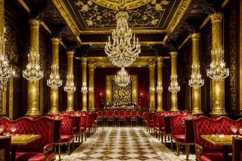 photo from pinterest of baroque-style interior designed (restaurant interior) with restaurant decor and restaurant bar and restaurant chairs and restaurant dining tables and restaurant decor. . with elaborate ornamentation and twisted columns and grandeur and emotional exuberance and crystal and glass accents and expensive and plush flooring and luxurious floral and damask fabrics and intricate carvings and ornaments. . cinematic photo, highly detailed, cinematic lighting, ultra-detailed, ultrarealistic, photorealism, 8k. trending on pinterest. baroque interior design style. masterpiece, cinematic light, ultrarealistic+, photorealistic+, 8k, raw photo, realistic, sharp focus on eyes, (symmetrical eyes), (intact eyes), hyperrealistic, highest quality, best quality, , highly detailed, masterpiece, best quality, extremely detailed 8k wallpaper, masterpiece, best quality, ultra-detailed, best shadow, detailed background, detailed face, detailed eyes, high contrast, best illumination, detailed face, dulux, caustic, dynamic angle, detailed glow. dramatic lighting. highly detailed, insanely detailed hair, symmetrical, intricate details, professionally retouched, 8k high definition. strong bokeh. award winning photo.