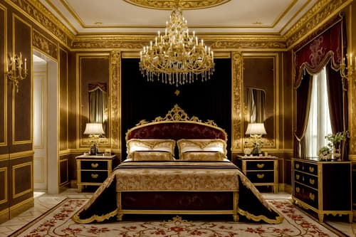 photo from pinterest of baroque-style interior designed (hotel room interior) with night light and hotel bathroom and plant and bedside table or night stand and working desk with desk chair and headboard and mirror and bed. . with grandeur and expensive and plush flooring and luxurious floral and damask fabrics and dynamism and drama and opulent and colossal furniture and emotional exuberance and tension. . cinematic photo, highly detailed, cinematic lighting, ultra-detailed, ultrarealistic, photorealism, 8k. trending on pinterest. baroque interior design style. masterpiece, cinematic light, ultrarealistic+, photorealistic+, 8k, raw photo, realistic, sharp focus on eyes, (symmetrical eyes), (intact eyes), hyperrealistic, highest quality, best quality, , highly detailed, masterpiece, best quality, extremely detailed 8k wallpaper, masterpiece, best quality, ultra-detailed, best shadow, detailed background, detailed face, detailed eyes, high contrast, best illumination, detailed face, dulux, caustic, dynamic angle, detailed glow. dramatic lighting. highly detailed, insanely detailed hair, symmetrical, intricate details, professionally retouched, 8k high definition. strong bokeh. award winning photo.