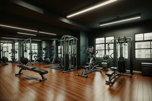 photo from pinterest of retro-style interior designed (fitness gym interior) with exercise bicycle and dumbbell stand and squat rack and bench press and crosstrainer and exercise bicycle. . . cinematic photo, highly detailed, cinematic lighting, ultra-detailed, ultrarealistic, photorealism, 8k. trending on pinterest. retro interior design style. masterpiece, cinematic light, ultrarealistic+, photorealistic+, 8k, raw photo, realistic, sharp focus on eyes, (symmetrical eyes), (intact eyes), hyperrealistic, highest quality, best quality, , highly detailed, masterpiece, best quality, extremely detailed 8k wallpaper, masterpiece, best quality, ultra-detailed, best shadow, detailed background, detailed face, detailed eyes, high contrast, best illumination, detailed face, dulux, caustic, dynamic angle, detailed glow. dramatic lighting. highly detailed, insanely detailed hair, symmetrical, intricate details, professionally retouched, 8k high definition. strong bokeh. award winning photo.