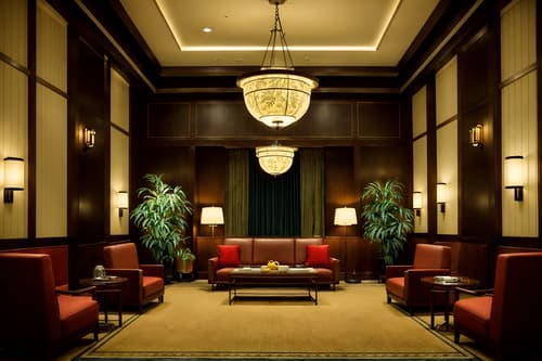 photo from pinterest of retro-style interior designed (hotel lobby interior) with hanging lamps and plant and check in desk and lounge chairs and coffee tables and furniture and rug and sofas. . . cinematic photo, highly detailed, cinematic lighting, ultra-detailed, ultrarealistic, photorealism, 8k. trending on pinterest. retro interior design style. masterpiece, cinematic light, ultrarealistic+, photorealistic+, 8k, raw photo, realistic, sharp focus on eyes, (symmetrical eyes), (intact eyes), hyperrealistic, highest quality, best quality, , highly detailed, masterpiece, best quality, extremely detailed 8k wallpaper, masterpiece, best quality, ultra-detailed, best shadow, detailed background, detailed face, detailed eyes, high contrast, best illumination, detailed face, dulux, caustic, dynamic angle, detailed glow. dramatic lighting. highly detailed, insanely detailed hair, symmetrical, intricate details, professionally retouched, 8k high definition. strong bokeh. award winning photo.